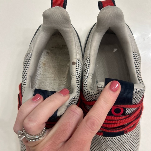 Adidas Lite Racer Kids Sneakers - Red and navy size 3.5 used shoes - Picture 2 of 6